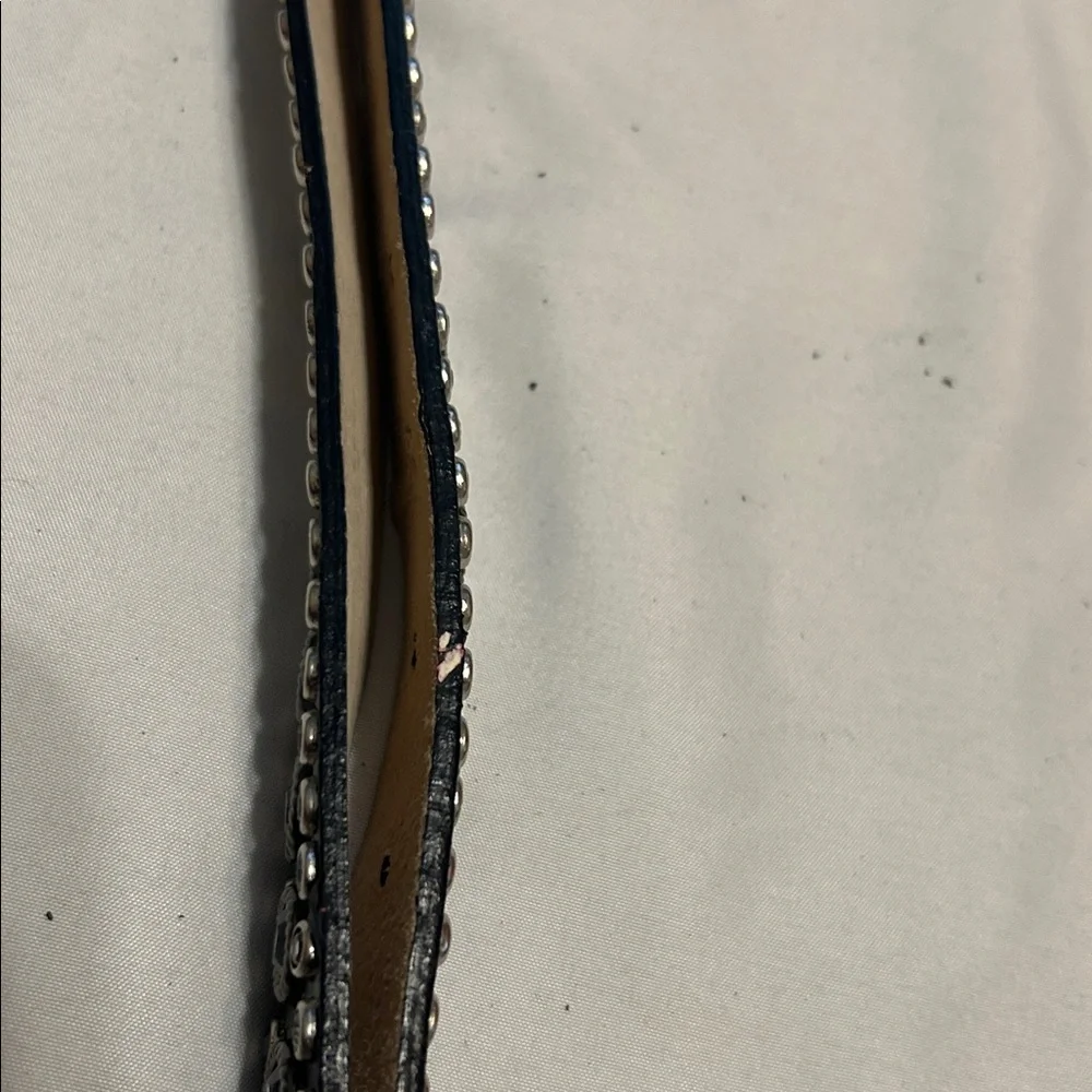 Olga Santini rhinestone leather belt Western Cowgirl